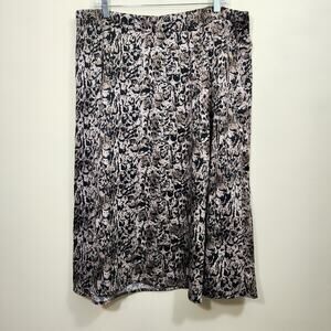 Torrid satin animal print midi pull on elastic waist skirt woman's size 2XL
